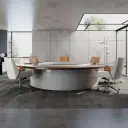Modern Executive Boardroom Round Conference Table - Maoters thumbnail 4