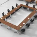 Modern Foldable Rolling Conference Table - Maoters thumbnail 4
