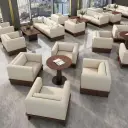Simple Solid Wood Sofa for Business Lounge thumbnail 3