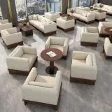 Simple Solid Wood Sofa for Business Lounge thumbnail 3