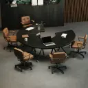 Modern Modular Round Mobile Meeting Table - Maoters thumbnail 2
