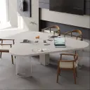 Modern Rounded Triangular Conference Table - Maoters thumbnail 4