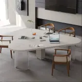 Modern Rounded Triangular Conference Table - Maoters thumbnail 4