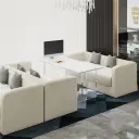 Simple Cream Style Sofa for Photo Studio Reception Area thumbnail 3