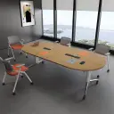Modern Mobile Oval Conference Table - Maoters thumbnail 4