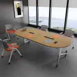 Modern Mobile Oval Conference Table - Maoters thumbnail 4