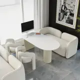 Minimalist Style Cream-Colored Sofa thumbnail 2