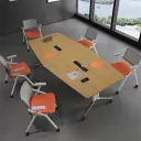 Modern Mobile Wood Conference Table - Maoters thumbnail 4