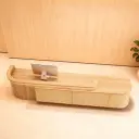 Modern Reception Desk With Rattan Panels - Maoters thumbnail 3