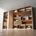 Light Luxury Wood Bookcase File Cabinet thumbnail 3