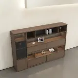 Wooden Glass Door Office Cabinet – Floor Standing File & Bookcase thumbnail 3