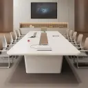 Modern Boardroom White Conference Table - Maoters thumbnail 4