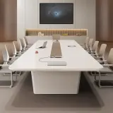 Modern Boardroom White Conference Table - Maoters thumbnail 4