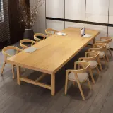 Modern Office Natural Wood Conference Table - Maoters thumbnail 4