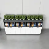 Office Filing Cabinet with Decorative Planter Shelf thumbnail 4