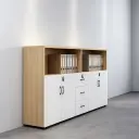 Lockable Wooden Low File Cabinet Bookcase thumbnail 4