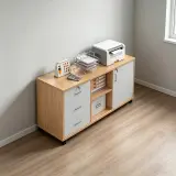 Mobile Lockable Low Office Cabinet thumbnail 4