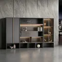 Modern Wooden Office Storage and Display Cabinet thumbnail 4