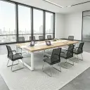 Workplace Light Wood Long Conference Table - Maoters thumbnail 4