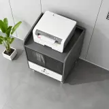 Rolling Wooden Office Cabinet for Document Storage thumbnail 4