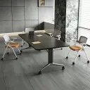 Office Dark Wood Rolling Conference Table - Maoters thumbnail 4