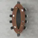 Boardroom Oval Wood Conference Table - Maoters thumbnail 2