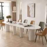 Modern Oval Pedestal Conference Table - Maoters thumbnail 2