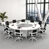 Modern Office Round Conference Table - Maoters thumbnail 2