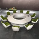 Modern Boardroom Round Conference Table - Maoters thumbnail 2