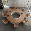 Modern Executive Boardroom Round Conference Table - Maoters thumbnail 3