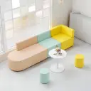 Creative Minimalist Modular Sofa – Modern Convertible Couch for Flexible Seating thumbnail 3