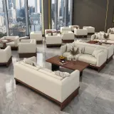 Simple Solid Wood Sofa for Business Lounge thumbnail 4