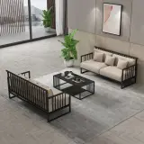 Minimalist Modern Metal-Frame Sofa thumbnail 4