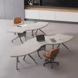 Modern Mobile Circle Modular Conference Table - Maoters thumbnail 4