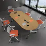 Modern Mobile Oval Conference Table - Maoters thumbnail 2