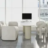Minimalist Style Cream-Colored Sofa thumbnail 4