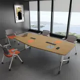 Modern Mobile Wood Conference Table - Maoters thumbnail 2