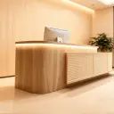 Modern Reception Desk With Rattan Panels - Maoters thumbnail 4