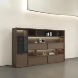 Wooden Glass Door Office Cabinet – Floor Standing File & Bookcase thumbnail 4
