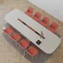 Modern Office Rounded Conference Table - Maoters thumbnail 3