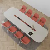 Modern Office Rounded Conference Table - Maoters thumbnail 3