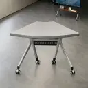 White Wooden Folding Conference Table – Mobile Modular Design thumbnail 1