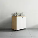 White Wooden Password Lock Low Cabinet thumbnail 2