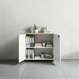 White Wooden Password Lock Low Cabinet thumbnail 3