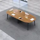 Modern Minimalist Oval Wood Conference Table - Maoters thumbnail 1