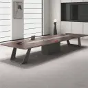 Modern Luxury Wood Conference Table with Cable Management - Maoters thumbnail 1