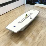 White Painted Long Conference Table – Perfect for Executive Meeting Rooms thumbnail 1