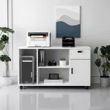 White Office Cabinet for Printer and Files thumbnail 1