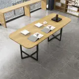 Office Lounge Rounded Wood Conference Table - Maoters thumbnail 1