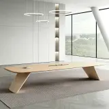 Minimal Rounded Edge Executive Meeting Table - Maoters thumbnail 1